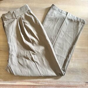 Women’s Wide Leg Elastic Waist Pull-On Trousers in Camel, Size, XL